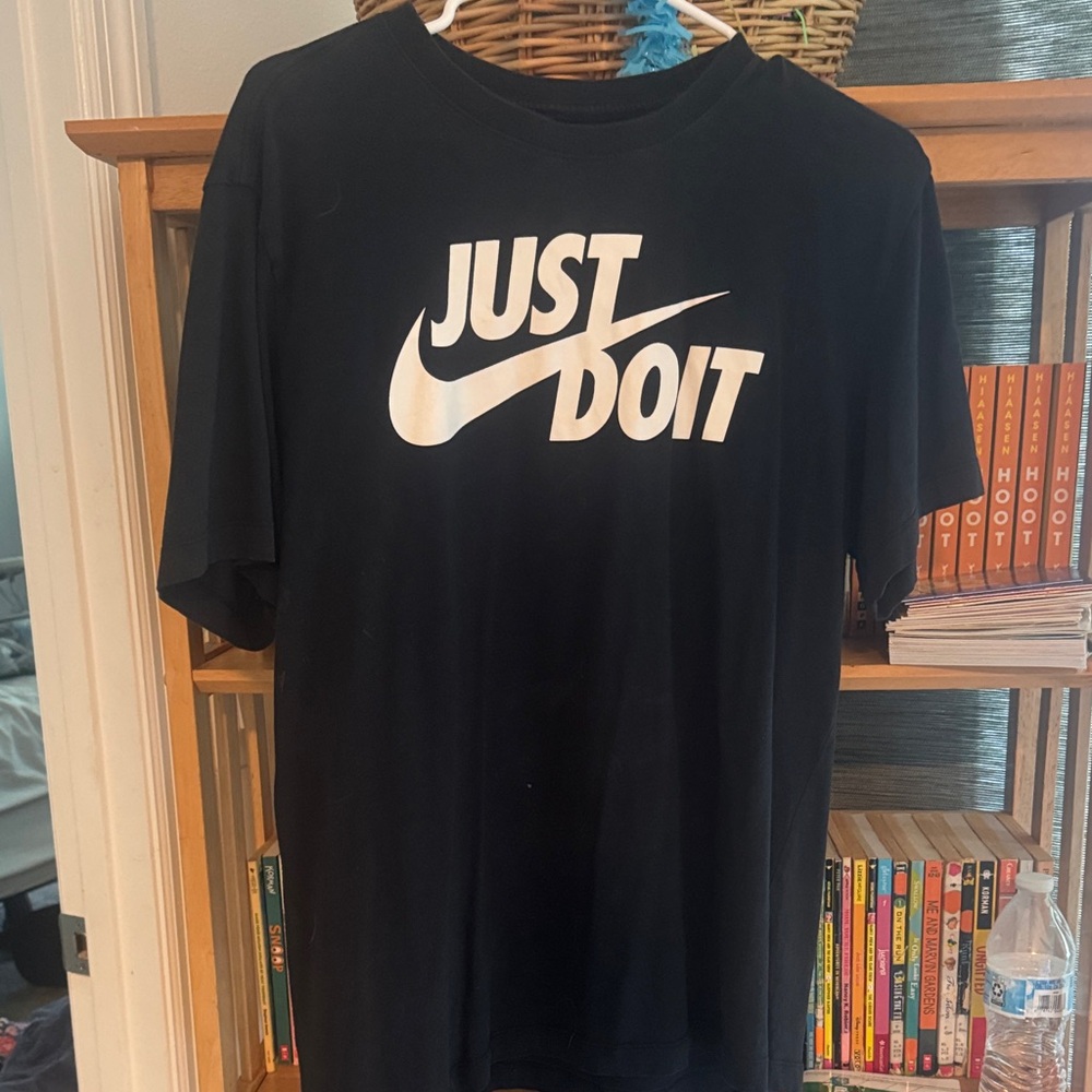 Nike Black T-Shirt with White Logo Print